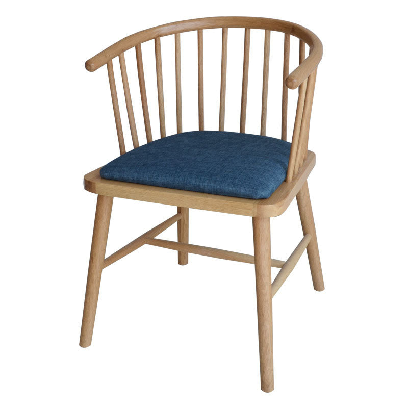 Contemporary Homestay Wood Arm Chair Matte Finish Windsor Back Dining Chair Blue 1 Piece Clearhalo ' kitchen&dining_furn' 'Dining Chairs' 'Dining Tables & Seating' 'dining_chair' 'furn' 'furn_dining_chair' 'Furniture' 'furniture_dining_chair' 'Kitchen & Dining Furniture' 'kitchen' 4546874