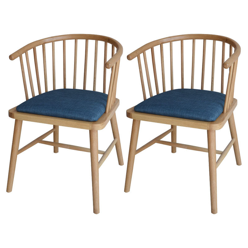 Contemporary Homestay Wood Arm Chair Matte Finish Windsor Back Dining Chair Blue 2 Piece Set Clearhalo ' kitchen&dining_furn' 'Dining Chairs' 'Dining Tables & Seating' 'dining_chair' 'furn' 'furn_dining_chair' 'Furniture' 'furniture_dining_chair' 'Kitchen & Dining Furniture' 'kitchen' 4546875