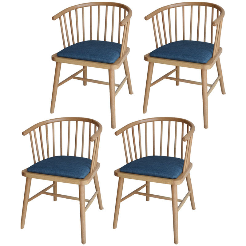Contemporary Homestay Wood Arm Chair Matte Finish Windsor Back Dining Chair Blue 4 Piece Set Clearhalo ' kitchen&dining_furn' 'Dining Chairs' 'Dining Tables & Seating' 'dining_chair' 'furn' 'furn_dining_chair' 'Furniture' 'furniture_dining_chair' 'Kitchen & Dining Furniture' 'kitchen' 4546876