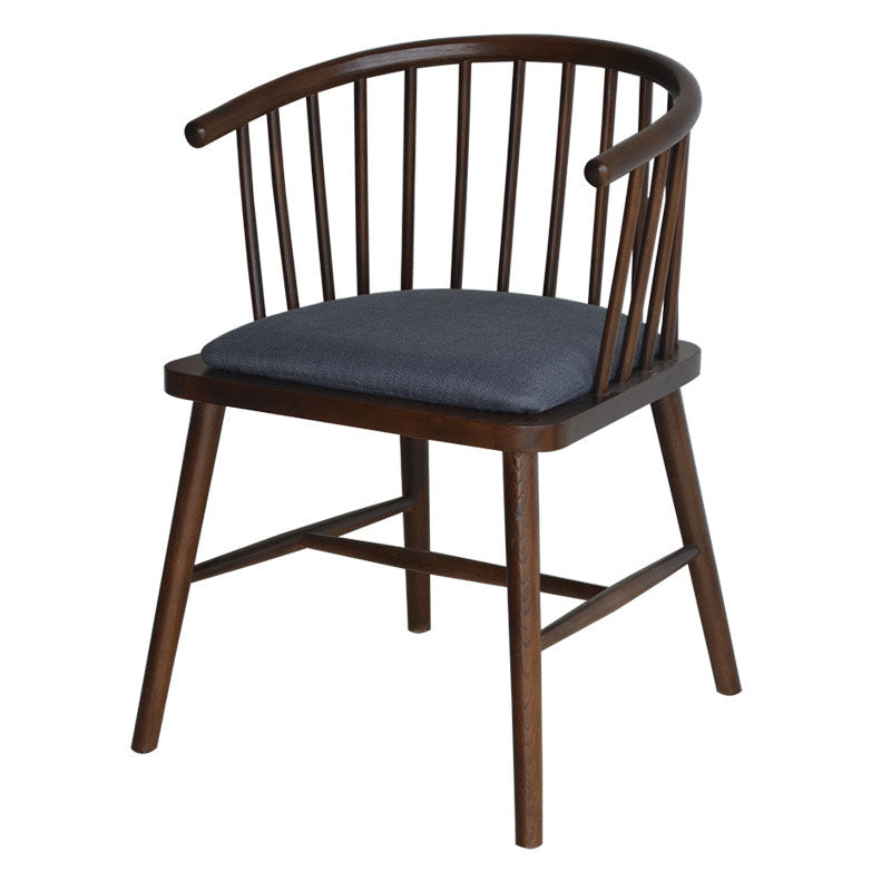 Contemporary Homestay Wood Arm Chair Matte Finish Windsor Back Dining Chair Dark Gray 1 Piece Clearhalo ' kitchen&dining_furn' 'Dining Chairs' 'Dining Tables & Seating' 'dining_chair' 'furn' 'furn_dining_chair' 'Furniture' 'furniture_dining_chair' 'Kitchen & Dining Furniture' 'kitchen' 4546877