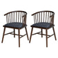 Contemporary Homestay Wood Arm Chair Matte Finish Windsor Back Dining Chair Dark Gray 2 Piece Set Clearhalo ' kitchen&dining_furn' 'Dining Chairs' 'Dining Tables & Seating' 'dining_chair' 'furn' 'furn_dining_chair' 'Furniture' 'furniture_dining_chair' 'Kitchen & Dining Furniture' 'kitchen' 4546878