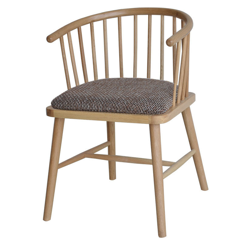 Contemporary Homestay Wood Arm Chair Matte Finish Windsor Back Dining Chair Coffee 1 Piece Clearhalo ' kitchen&dining_furn' 'Dining Chairs' 'Dining Tables & Seating' 'dining_chair' 'furn' 'furn_dining_chair' 'Furniture' 'furniture_dining_chair' 'Kitchen & Dining Furniture' 'kitchen' 4546883