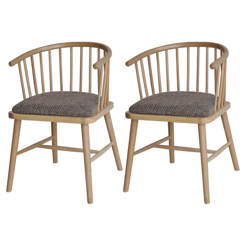 Contemporary Homestay Wood Arm Chair Matte Finish Windsor Back Dining Chair Coffee 2 Piece Set Clearhalo ' kitchen&dining_furn' 'Dining Chairs' 'Dining Tables & Seating' 'dining_chair' 'furn' 'furn_dining_chair' 'Furniture' 'furniture_dining_chair' 'Kitchen & Dining Furniture' 'kitchen' 4546884