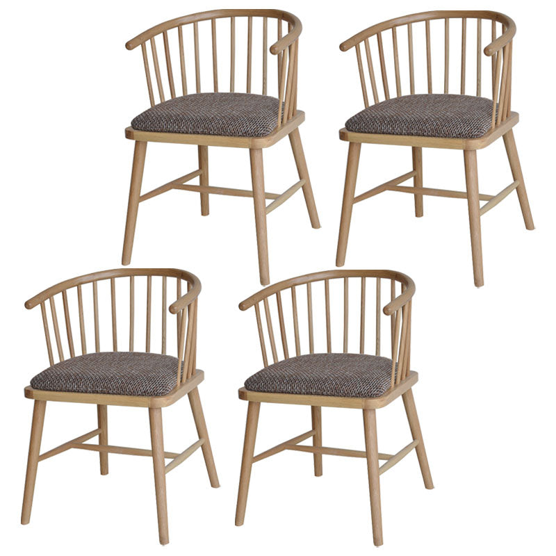 Contemporary Homestay Wood Arm Chair Matte Finish Windsor Back Dining Chair Coffee 4 Piece Set Clearhalo ' kitchen&dining_furn' 'Dining Chairs' 'Dining Tables & Seating' 'dining_chair' 'furn' 'furn_dining_chair' 'Furniture' 'furniture_dining_chair' 'Kitchen & Dining Furniture' 'kitchen' 4546885