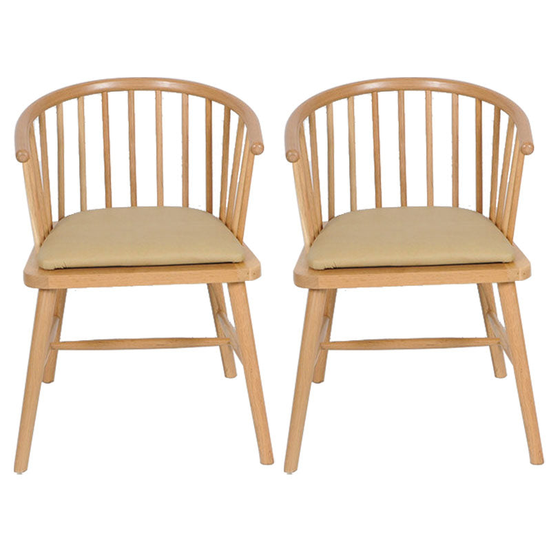 Contemporary Homestay Wood Arm Chair Matte Finish Windsor Back Dining Chair Camel 2 Piece Set Clearhalo ' kitchen&dining_furn' 'Dining Chairs' 'Dining Tables & Seating' 'dining_chair' 'furn' 'furn_dining_chair' 'Furniture' 'furniture_dining_chair' 'Kitchen & Dining Furniture' 'kitchen' 4546887