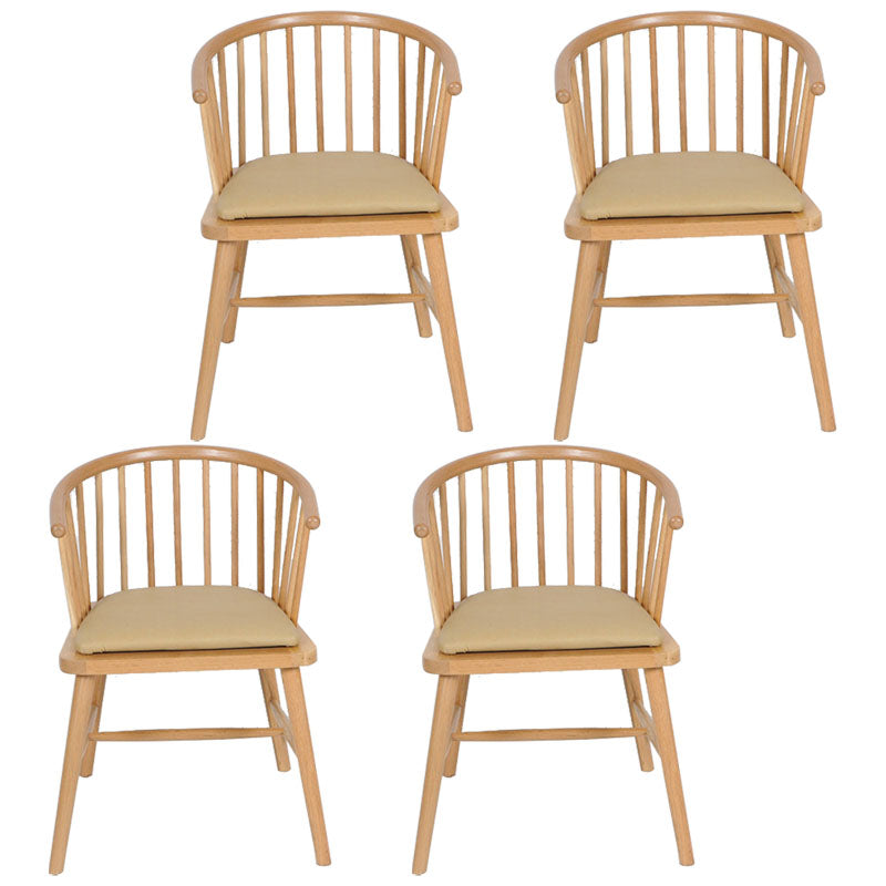 Contemporary Homestay Wood Arm Chair Matte Finish Windsor Back Dining Chair Camel 4 Piece Set Clearhalo ' kitchen&dining_furn' 'Dining Chairs' 'Dining Tables & Seating' 'dining_chair' 'furn' 'furn_dining_chair' 'Furniture' 'furniture_dining_chair' 'Kitchen & Dining Furniture' 'kitchen' 4546888
