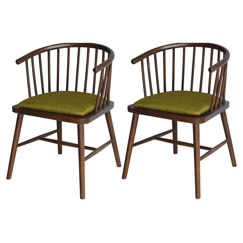 Contemporary Homestay Wood Arm Chair Matte Finish Windsor Back Dining Chair Avocado Green 2 Piece Set Clearhalo ' kitchen&dining_furn' 'Dining Chairs' 'Dining Tables & Seating' 'dining_chair' 'furn' 'furn_dining_chair' 'Furniture' 'furniture_dining_chair' 'Kitchen & Dining Furniture' 'kitchen' 4546893