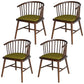 Contemporary Homestay Wood Arm Chair Matte Finish Windsor Back Dining Chair Avocado Green 4 Piece Set Clearhalo ' kitchen&dining_furn' 'Dining Chairs' 'Dining Tables & Seating' 'dining_chair' 'furn' 'furn_dining_chair' 'Furniture' 'furniture_dining_chair' 'Kitchen & Dining Furniture' 'kitchen' 4546894
