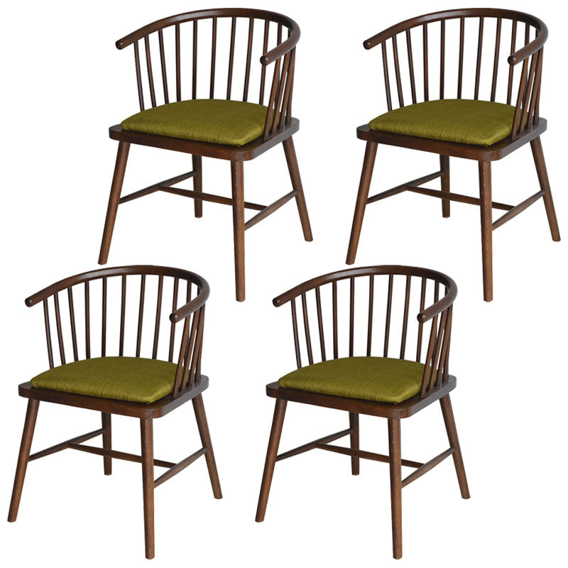 Contemporary Homestay Wood Arm Chair Matte Finish Windsor Back Dining Chair Avocado Green 4 Piece Set Clearhalo ' kitchen&dining_furn' 'Dining Chairs' 'Dining Tables & Seating' 'dining_chair' 'furn' 'furn_dining_chair' 'Furniture' 'furniture_dining_chair' 'Kitchen & Dining Furniture' 'kitchen' 4546894