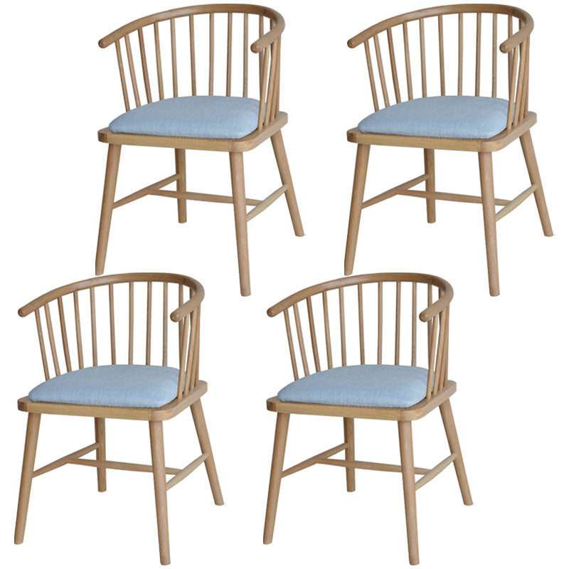Contemporary Homestay Wood Arm Chair Matte Finish Windsor Back Dining Chair Sky Blue 4 Piece Set Clearhalo ' kitchen&dining_furn' 'Dining Chairs' 'Dining Tables & Seating' 'dining_chair' 'furn' 'furn_dining_chair' 'Furniture' 'furniture_dining_chair' 'Kitchen & Dining Furniture' 'kitchen' 4546900
