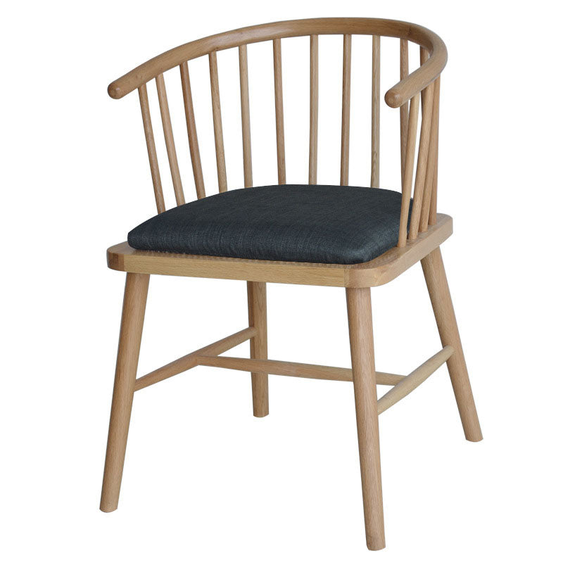 Contemporary Homestay Wood Arm Chair Matte Finish Windsor Back Dining Chair Grey 1 Piece Clearhalo ' kitchen&dining_furn' 'Dining Chairs' 'Dining Tables & Seating' 'dining_chair' 'furn' 'furn_dining_chair' 'Furniture' 'furniture_dining_chair' 'Kitchen & Dining Furniture' 'kitchen' 4546904