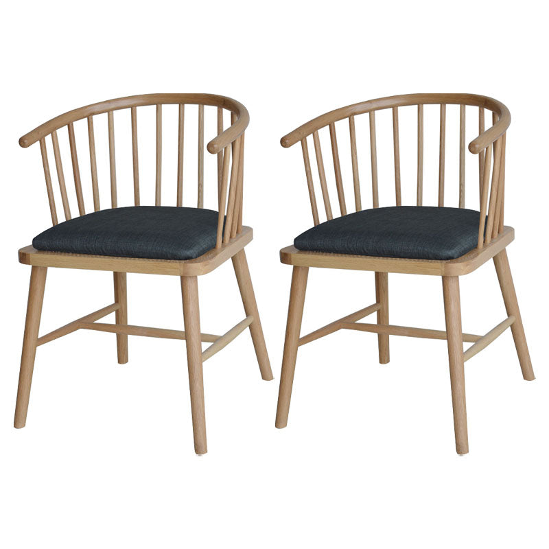 Contemporary Homestay Wood Arm Chair Matte Finish Windsor Back Dining Chair Grey 2 Piece Set Clearhalo ' kitchen&dining_furn' 'Dining Chairs' 'Dining Tables & Seating' 'dining_chair' 'furn' 'furn_dining_chair' 'Furniture' 'furniture_dining_chair' 'Kitchen & Dining Furniture' 'kitchen' 4546905