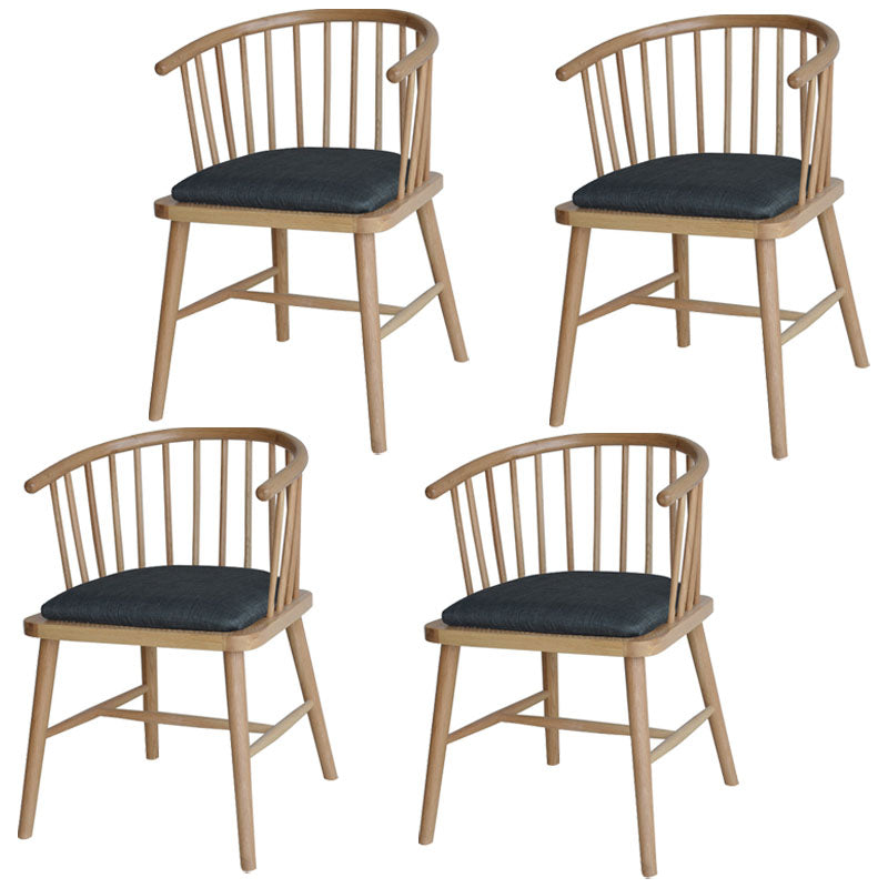 Contemporary Homestay Wood Arm Chair Matte Finish Windsor Back Dining Chair Grey 4 Piece Set Clearhalo ' kitchen&dining_furn' 'Dining Chairs' 'Dining Tables & Seating' 'dining_chair' 'furn' 'furn_dining_chair' 'Furniture' 'furniture_dining_chair' 'Kitchen & Dining Furniture' 'kitchen' 4546906