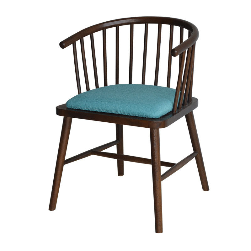 Contemporary Homestay Wood Arm Chair Matte Finish Windsor Back Dining Chair Airy Blue 1 Piece Clearhalo ' kitchen&dining_furn' 'Dining Chairs' 'Dining Tables & Seating' 'dining_chair' 'furn' 'furn_dining_chair' 'Furniture' 'furniture_dining_chair' 'Kitchen & Dining Furniture' 'kitchen' 4546907