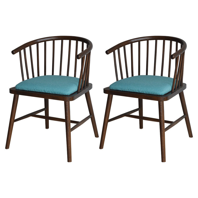 Contemporary Homestay Wood Arm Chair Matte Finish Windsor Back Dining Chair Airy Blue 2 Piece Set Clearhalo ' kitchen&dining_furn' 'Dining Chairs' 'Dining Tables & Seating' 'dining_chair' 'furn' 'furn_dining_chair' 'Furniture' 'furniture_dining_chair' 'Kitchen & Dining Furniture' 'kitchen' 4546908
