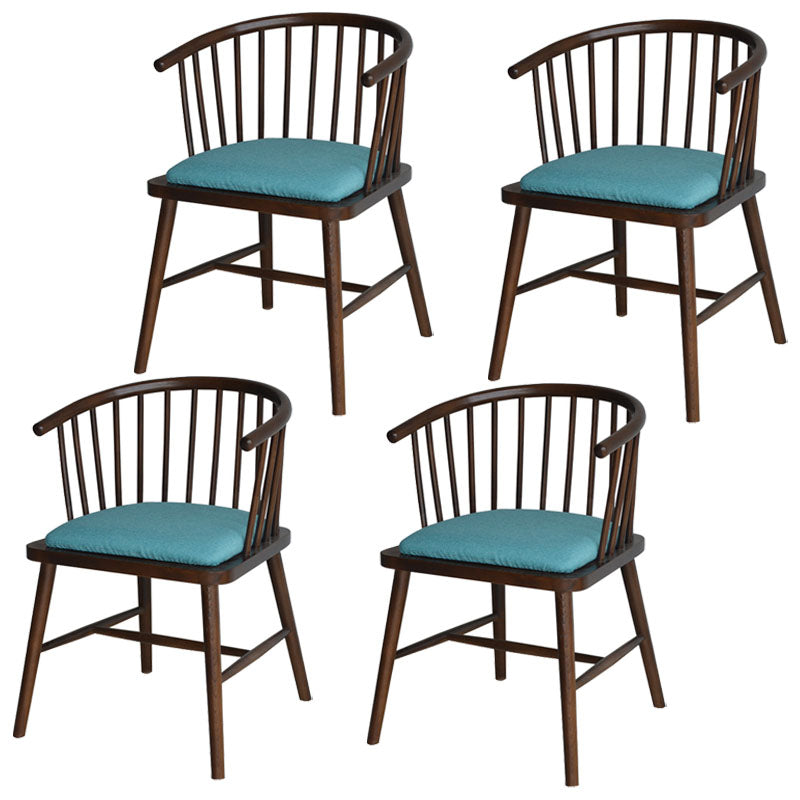 Contemporary Homestay Wood Arm Chair Matte Finish Windsor Back Dining Chair Airy Blue 4 Piece Set Clearhalo ' kitchen&dining_furn' 'Dining Chairs' 'Dining Tables & Seating' 'dining_chair' 'furn' 'furn_dining_chair' 'Furniture' 'furniture_dining_chair' 'Kitchen & Dining Furniture' 'kitchen' 4546909