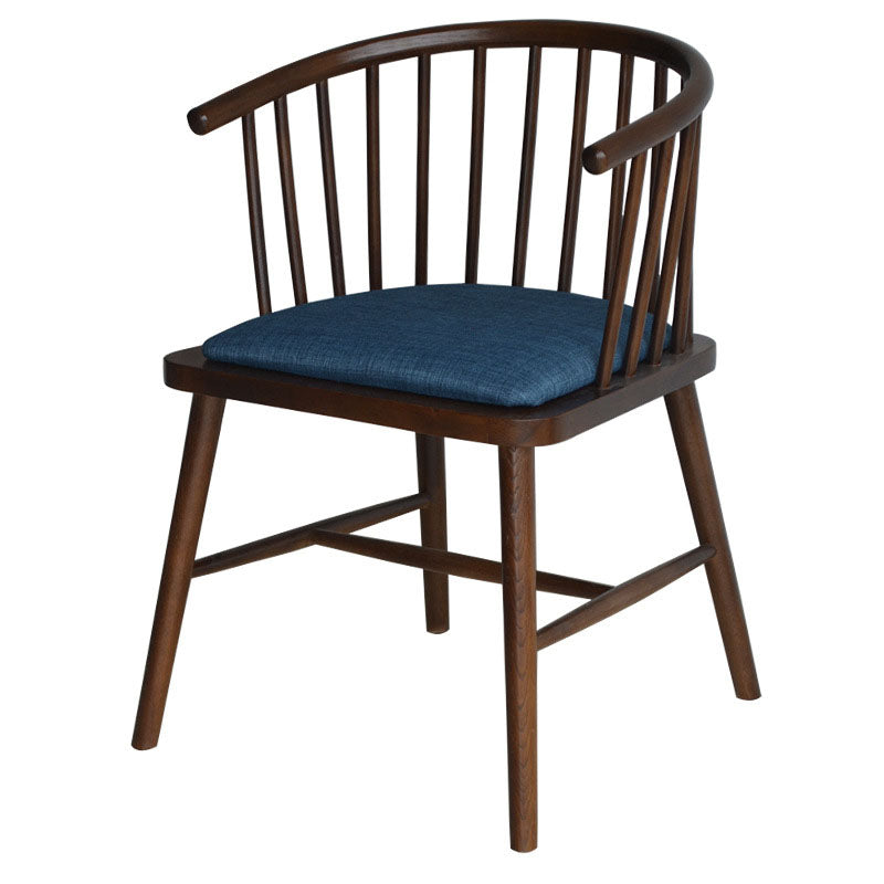 Contemporary Homestay Wood Arm Chair Matte Finish Windsor Back Dining Chair Dark Blue 1 Piece Clearhalo ' kitchen&dining_furn' 'Dining Chairs' 'Dining Tables & Seating' 'dining_chair' 'furn' 'furn_dining_chair' 'Furniture' 'furniture_dining_chair' 'Kitchen & Dining Furniture' 'kitchen' 4546910
