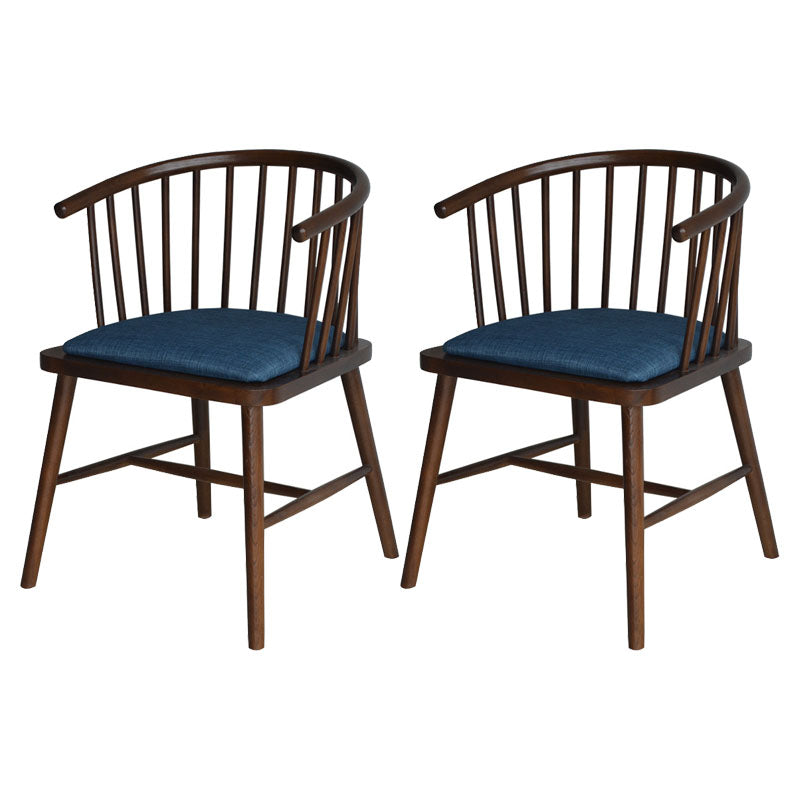 Contemporary Homestay Wood Arm Chair Matte Finish Windsor Back Dining Chair Dark Blue 2 Piece Set Clearhalo ' kitchen&dining_furn' 'Dining Chairs' 'Dining Tables & Seating' 'dining_chair' 'furn' 'furn_dining_chair' 'Furniture' 'furniture_dining_chair' 'Kitchen & Dining Furniture' 'kitchen' 4546911