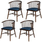 Contemporary Homestay Wood Arm Chair Matte Finish Windsor Back Dining Chair Dark Blue 4 Piece Set Clearhalo ' kitchen&dining_furn' 'Dining Chairs' 'Dining Tables & Seating' 'dining_chair' 'furn' 'furn_dining_chair' 'Furniture' 'furniture_dining_chair' 'Kitchen & Dining Furniture' 'kitchen' 4546912