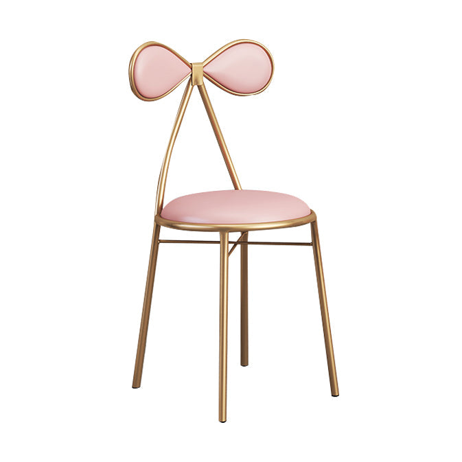 Nordic Design Armless Side Chair Open Back Leather Dining Side Chair Pink 1 Piece Clearhalo ' kitchen&dining_furn' 'Dining Chairs' 'Dining Tables & Seating' 'dining_chair' 'furn' 'furn_dining_chair' 'Furniture' 'furniture_dining_chair' 'Kitchen & Dining Furniture' 'kitchen' 4546915