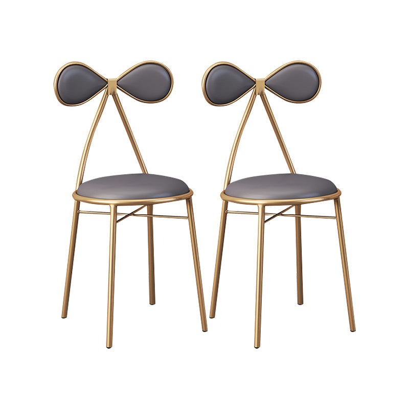 Nordic Design Armless Side Chair Open Back Leather Dining Side Chair Grey 2 Piece Set Clearhalo ' kitchen&dining_furn' 'Dining Chairs' 'Dining Tables & Seating' 'dining_chair' 'furn' 'furn_dining_chair' 'Furniture' 'furniture_dining_chair' 'Kitchen & Dining Furniture' 'kitchen' 4546923