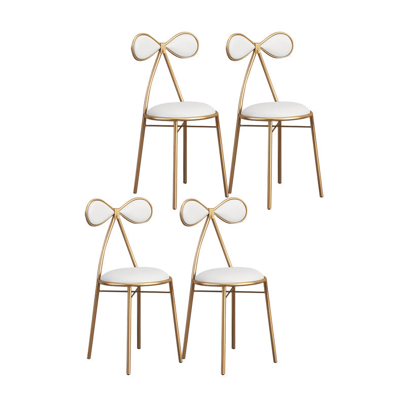 Nordic Design Armless Side Chair Open Back Leather Dining Side Chair White 4 Piece Set Clearhalo ' kitchen&dining_furn' 'Dining Chairs' 'Dining Tables & Seating' 'dining_chair' 'furn' 'furn_dining_chair' 'Furniture' 'furniture_dining_chair' 'Kitchen & Dining Furniture' 'kitchen' 4546931