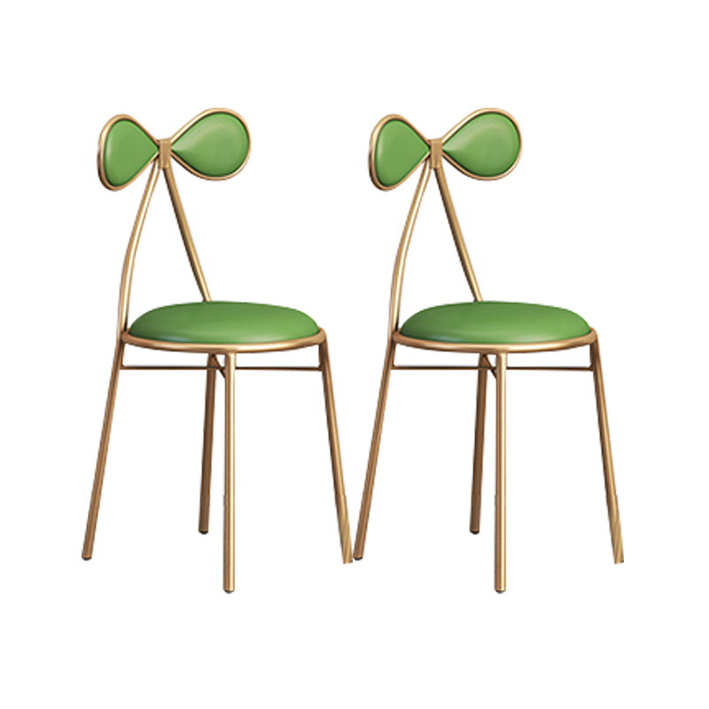 Nordic Design Armless Side Chair Open Back Leather Dining Side Chair Green 2 Piece Set Clearhalo ' kitchen&dining_furn' 'Dining Chairs' 'Dining Tables & Seating' 'dining_chair' 'furn' 'furn_dining_chair' 'Furniture' 'furniture_dining_chair' 'Kitchen & Dining Furniture' 'kitchen' 4546933