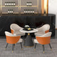 Contemporary Design 1/4/5 Pieces Dining Set Round Dining Room Table Set 5 Pieces: Table, 4 Orange Chairs Clearhalo 'Dining Room Sets' 'Dining Tables & Seating' 'dining_room_set' 'furn' 'furn_dining_room_set' 'Furniture' 'furniture_dining_room_set' 'Kitchen & Dining Furniture' 'kitchen&dining_furn' 'kitchen' 4547316