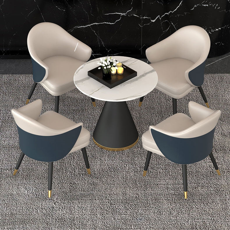 Contemporary Design 1/4/5 Pieces Dining Set Round Dining Room Table Set Clearhalo 'Dining Room Sets' 'Dining Tables & Seating' 'dining_room_set' 'furn' 'furn_dining_room_set' 'Furniture' 'furniture_dining_room_set' 'Kitchen & Dining Furniture' 'kitchen&dining_furn' 'kitchen' 4547323