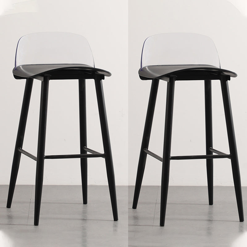Industrial Style Bar-stool PP Seat Metal Legs Stool for Kitchen Bar Textured Black 2 Piece Set Clearhalo 'Bar Furniture' 'Bar Stools' 'bar_stools' 'furn' 'furn_bar_stools' 'furniture_bar_stools' 'Kitchen & Dining Furniture' 'kitchen&dining_furn' 'kitchen' 'kitchen_furn' Furniture' 4555283