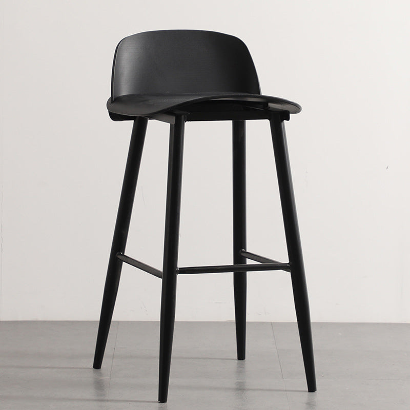 Industrial Style Bar-stool PP Seat Metal Legs Stool for Kitchen Bar Black 1 Piece Clearhalo 'Bar Furniture' 'Bar Stools' 'bar_stools' 'furn' 'furn_bar_stools' 'furniture_bar_stools' 'Kitchen & Dining Furniture' 'kitchen&dining_furn' 'kitchen' 'kitchen_furn' Furniture' 4555288
