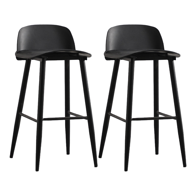 Industrial Style Bar-stool PP Seat Metal Legs Stool for Kitchen Bar Black 2 Piece Set Clearhalo 'Bar Furniture' 'Bar Stools' 'bar_stools' 'furn' 'furn_bar_stools' 'furniture_bar_stools' 'Kitchen & Dining Furniture' 'kitchen&dining_furn' 'kitchen' 'kitchen_furn' Furniture' 4555290