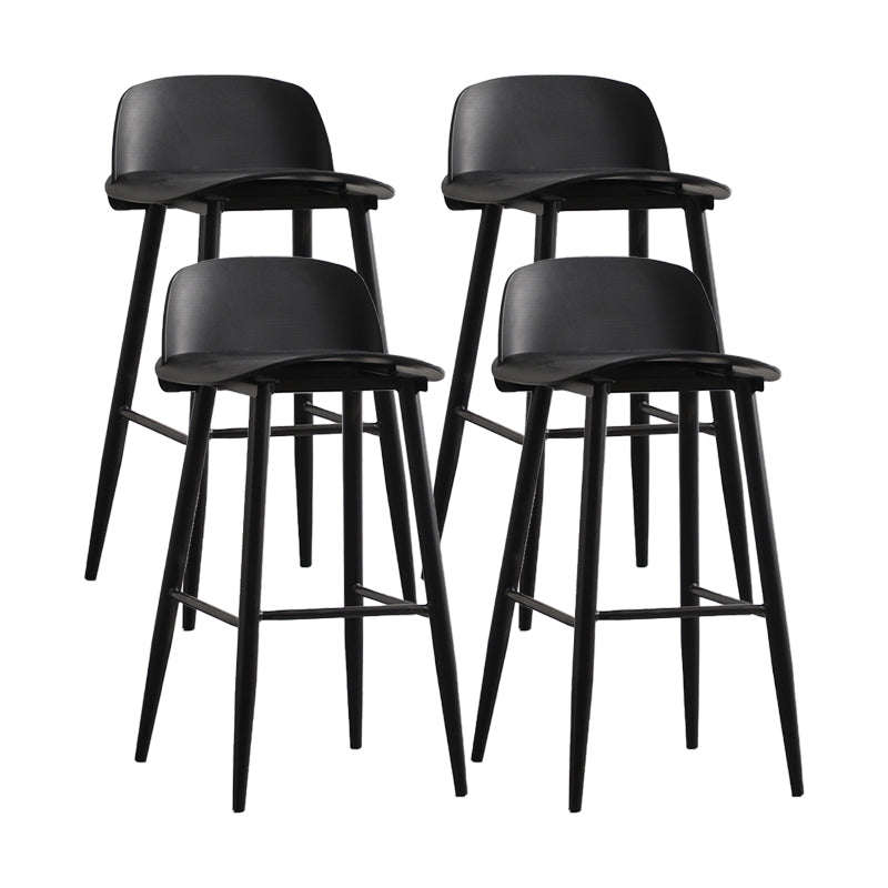 Industrial Style Bar-stool PP Seat Metal Legs Stool for Kitchen Bar Black 4 Piece Set Clearhalo 'Bar Furniture' 'Bar Stools' 'bar_stools' 'furn' 'furn_bar_stools' 'furniture_bar_stools' 'Kitchen & Dining Furniture' 'kitchen&dining_furn' 'kitchen' 'kitchen_furn' Furniture' 4555291