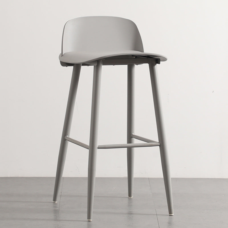 Industrial Style Bar-stool PP Seat Metal Legs Stool for Kitchen Bar Dark Gray 1 Piece Clearhalo 'Bar Furniture' 'Bar Stools' 'bar_stools' 'furn' 'furn_bar_stools' 'furniture_bar_stools' 'Kitchen & Dining Furniture' 'kitchen&dining_furn' 'kitchen' 'kitchen_furn' Furniture' 4555292