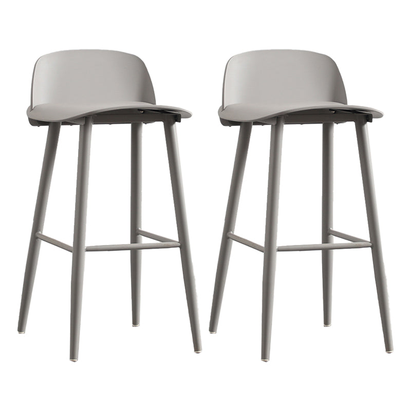 Industrial Style Bar-stool PP Seat Metal Legs Stool for Kitchen Bar Dark Gray 2 Piece Set Clearhalo 'Bar Furniture' 'Bar Stools' 'bar_stools' 'furn' 'furn_bar_stools' 'furniture_bar_stools' 'Kitchen & Dining Furniture' 'kitchen&dining_furn' 'kitchen' 'kitchen_furn' Furniture' 4555293