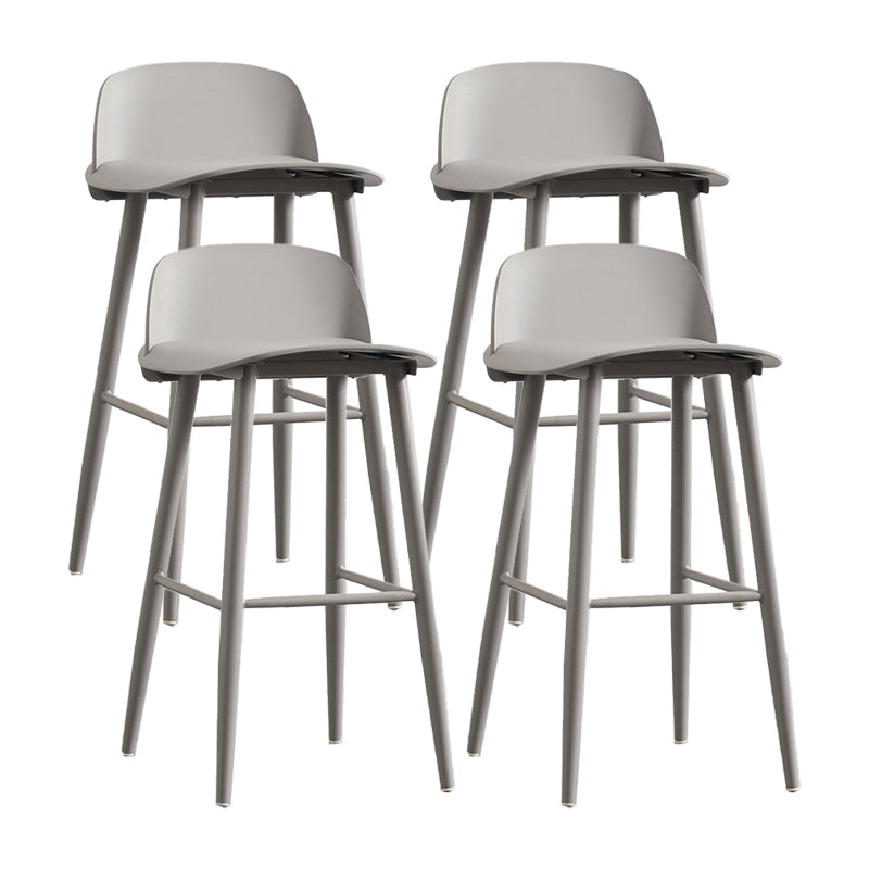 Industrial Style Bar-stool PP Seat Metal Legs Stool for Kitchen Bar Dark Gray 4 Piece Set Clearhalo 'Bar Furniture' 'Bar Stools' 'bar_stools' 'furn' 'furn_bar_stools' 'furniture_bar_stools' 'Kitchen & Dining Furniture' 'kitchen&dining_furn' 'kitchen' 'kitchen_furn' Furniture' 4555294