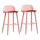 Industrial Style Bar-stool PP Seat Metal Legs Stool for Kitchen Bar Red 2 Piece Set Clearhalo 'Bar Furniture' 'Bar Stools' 'bar_stools' 'furn' 'furn_bar_stools' 'furniture_bar_stools' 'Kitchen & Dining Furniture' 'kitchen&dining_furn' 'kitchen' 'kitchen_furn' Furniture' 4555296