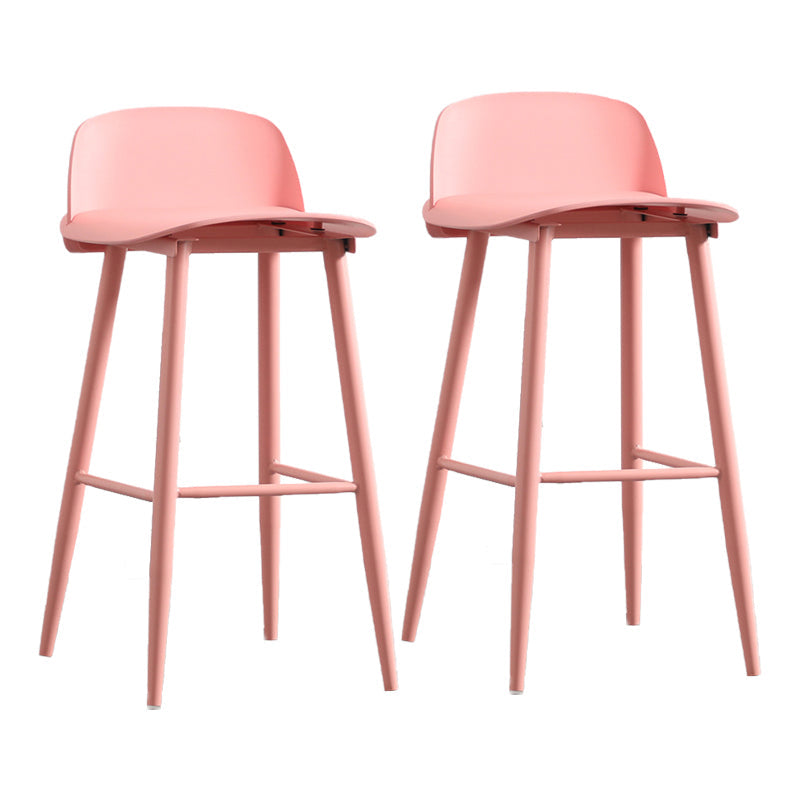 Industrial Style Bar-stool PP Seat Metal Legs Stool for Kitchen Bar Red 2 Piece Set Clearhalo 'Bar Furniture' 'Bar Stools' 'bar_stools' 'furn' 'furn_bar_stools' 'furniture_bar_stools' 'Kitchen & Dining Furniture' 'kitchen&dining_furn' 'kitchen' 'kitchen_furn' Furniture' 4555296