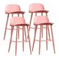 Industrial Style Bar-stool PP Seat Metal Legs Stool for Kitchen Bar Red 4 Piece Set Clearhalo 'Bar Furniture' 'Bar Stools' 'bar_stools' 'furn' 'furn_bar_stools' 'furniture_bar_stools' 'Kitchen & Dining Furniture' 'kitchen&dining_furn' 'kitchen' 'kitchen_furn' Furniture' 4555297