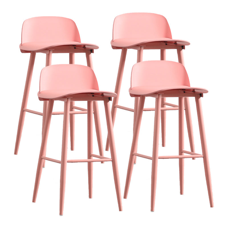 Industrial Style Bar-stool PP Seat Metal Legs Stool for Kitchen Bar Red 4 Piece Set Clearhalo 'Bar Furniture' 'Bar Stools' 'bar_stools' 'furn' 'furn_bar_stools' 'furniture_bar_stools' 'Kitchen & Dining Furniture' 'kitchen&dining_furn' 'kitchen' 'kitchen_furn' Furniture' 4555297