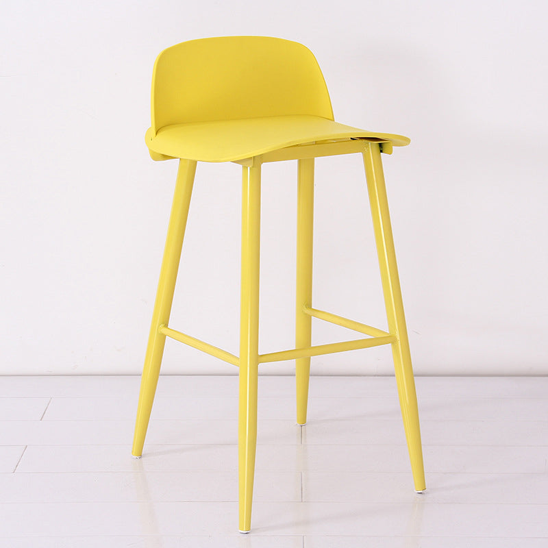 Industrial Style Bar-stool PP Seat Metal Legs Stool for Kitchen Bar Yellow 1 Piece Clearhalo 'Bar Furniture' 'Bar Stools' 'bar_stools' 'furn' 'furn_bar_stools' 'furniture_bar_stools' 'Kitchen & Dining Furniture' 'kitchen&dining_furn' 'kitchen' 'kitchen_furn' Furniture' 4555301