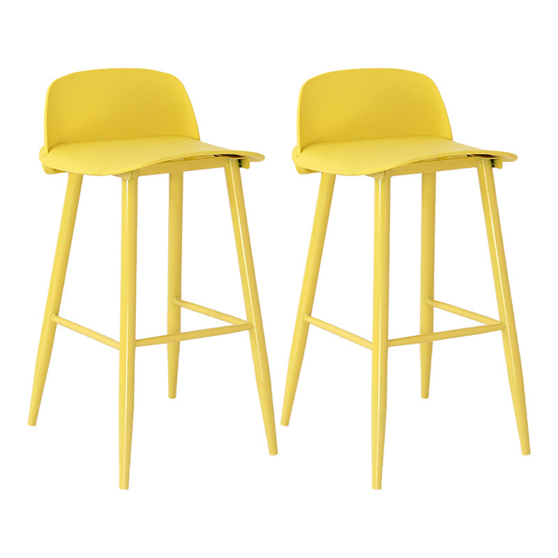 Industrial Style Bar-stool PP Seat Metal Legs Stool for Kitchen Bar Yellow 2 Piece Set Clearhalo 'Bar Furniture' 'Bar Stools' 'bar_stools' 'furn' 'furn_bar_stools' 'furniture_bar_stools' 'Kitchen & Dining Furniture' 'kitchen&dining_furn' 'kitchen' 'kitchen_furn' Furniture' 4555302