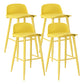 Industrial Style Bar-stool PP Seat Metal Legs Stool for Kitchen Bar Yellow 4 Piece Set Clearhalo 'Bar Furniture' 'Bar Stools' 'bar_stools' 'furn' 'furn_bar_stools' 'furniture_bar_stools' 'Kitchen & Dining Furniture' 'kitchen&dining_furn' 'kitchen' 'kitchen_furn' Furniture' 4555303
