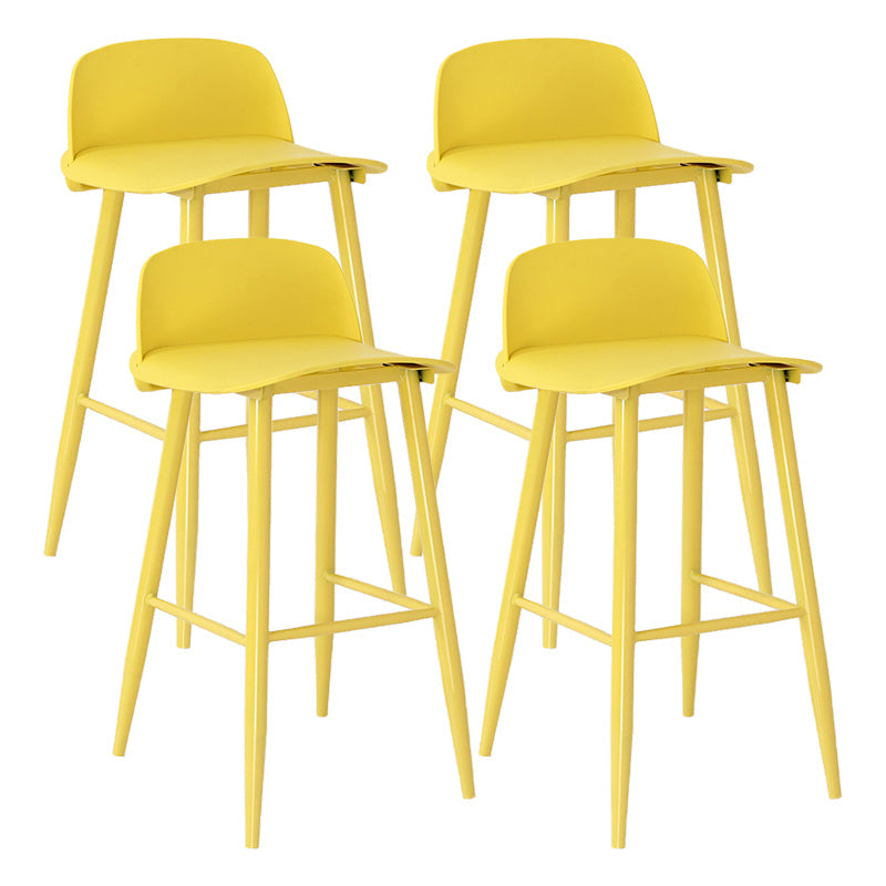 Industrial Style Bar-stool PP Seat Metal Legs Stool for Kitchen Bar Yellow 4 Piece Set Clearhalo 'Bar Furniture' 'Bar Stools' 'bar_stools' 'furn' 'furn_bar_stools' 'furniture_bar_stools' 'Kitchen & Dining Furniture' 'kitchen&dining_furn' 'kitchen' 'kitchen_furn' Furniture' 4555303
