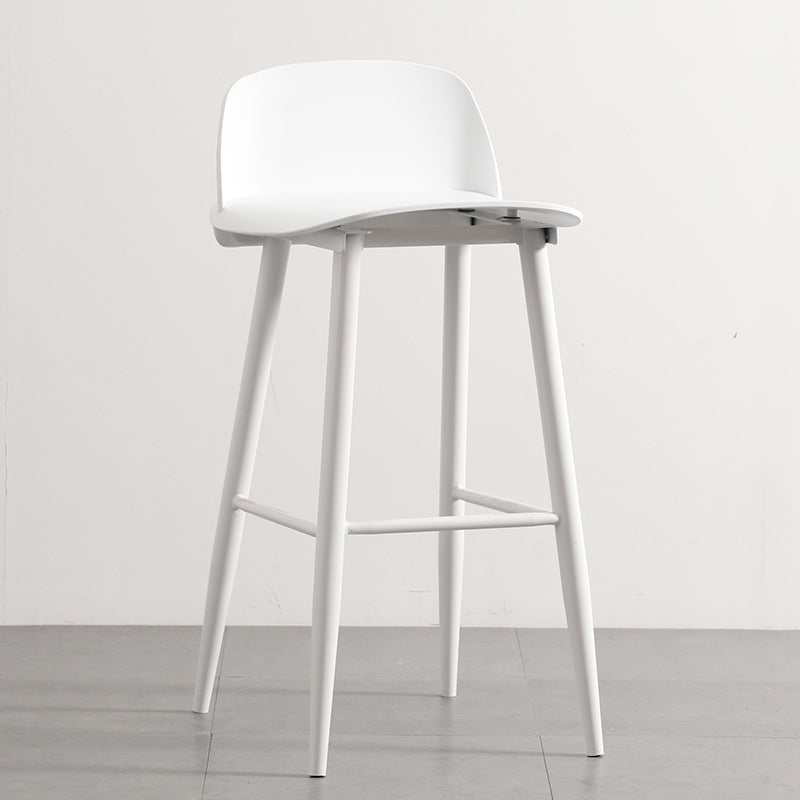 Industrial Style Bar-stool PP Seat Metal Legs Stool for Kitchen Bar White 1 Piece Clearhalo 'Bar Furniture' 'Bar Stools' 'bar_stools' 'furn' 'furn_bar_stools' 'furniture_bar_stools' 'Kitchen & Dining Furniture' 'kitchen&dining_furn' 'kitchen' 'kitchen_furn' Furniture' 4555307