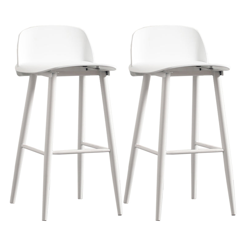 Industrial Style Bar-stool PP Seat Metal Legs Stool for Kitchen Bar White 2 Piece Set Clearhalo 'Bar Furniture' 'Bar Stools' 'bar_stools' 'furn' 'furn_bar_stools' 'furniture_bar_stools' 'Kitchen & Dining Furniture' 'kitchen&dining_furn' 'kitchen' 'kitchen_furn' Furniture' 4555308