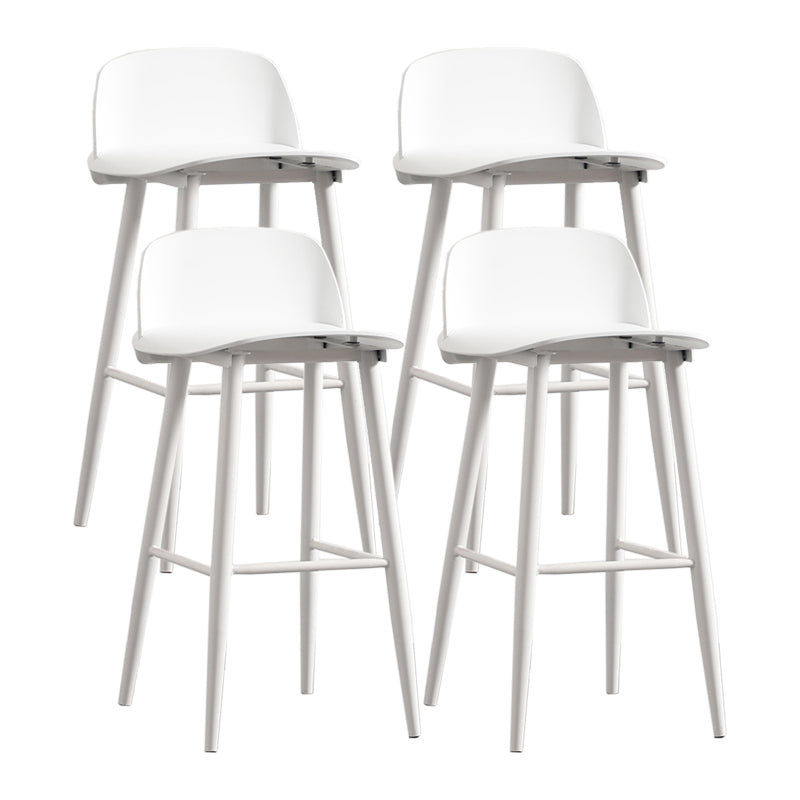 Industrial Style Bar-stool PP Seat Metal Legs Stool for Kitchen Bar White 4 Piece Set Clearhalo 'Bar Furniture' 'Bar Stools' 'bar_stools' 'furn' 'furn_bar_stools' 'furniture_bar_stools' 'Kitchen & Dining Furniture' 'kitchen&dining_furn' 'kitchen' 'kitchen_furn' Furniture' 4555309