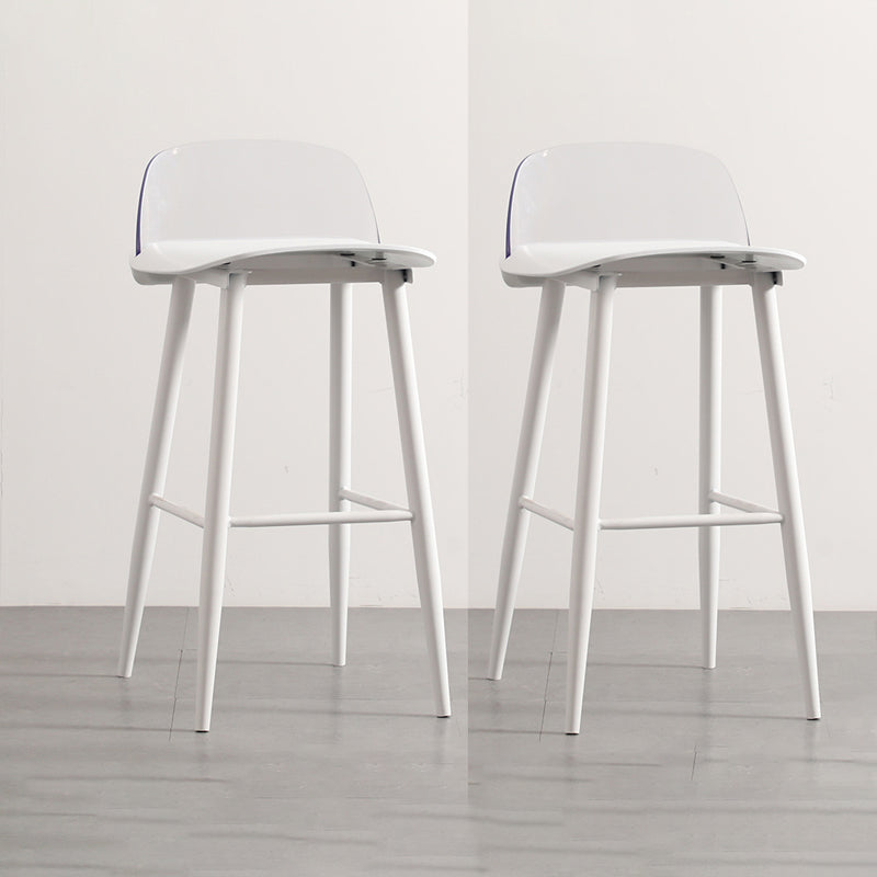 Industrial Style Bar-stool PP Seat Metal Legs Stool for Kitchen Bar Textured White 2 Piece Set Clearhalo 'Bar Furniture' 'Bar Stools' 'bar_stools' 'furn' 'furn_bar_stools' 'furniture_bar_stools' 'Kitchen & Dining Furniture' 'kitchen&dining_furn' 'kitchen' 'kitchen_furn' Furniture' 4555311