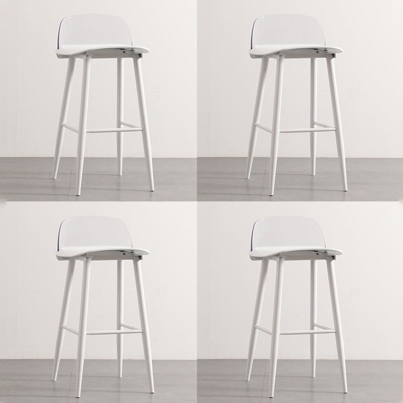 Industrial Style Bar-stool PP Seat Metal Legs Stool for Kitchen Bar Textured White 4 Piece Set Clearhalo 'Bar Furniture' 'Bar Stools' 'bar_stools' 'furn' 'furn_bar_stools' 'furniture_bar_stools' 'Kitchen & Dining Furniture' 'kitchen&dining_furn' 'kitchen' 'kitchen_furn' Furniture' 4555312