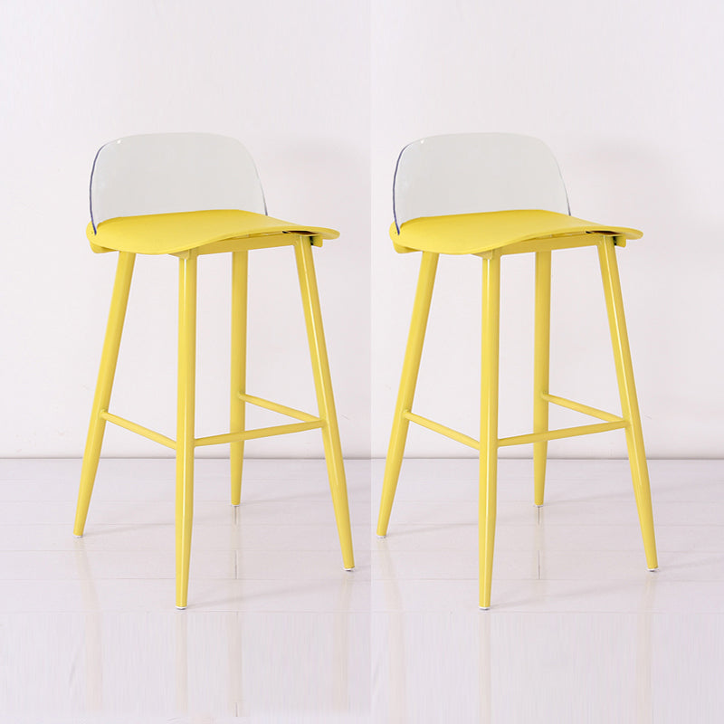 Industrial Style Bar-stool PP Seat Metal Legs Stool for Kitchen Bar Light Yellow 2 Piece Set Clearhalo 'Bar Furniture' 'Bar Stools' 'bar_stools' 'furn' 'furn_bar_stools' 'furniture_bar_stools' 'Kitchen & Dining Furniture' 'kitchen&dining_furn' 'kitchen' 'kitchen_furn' Furniture' 4555314
